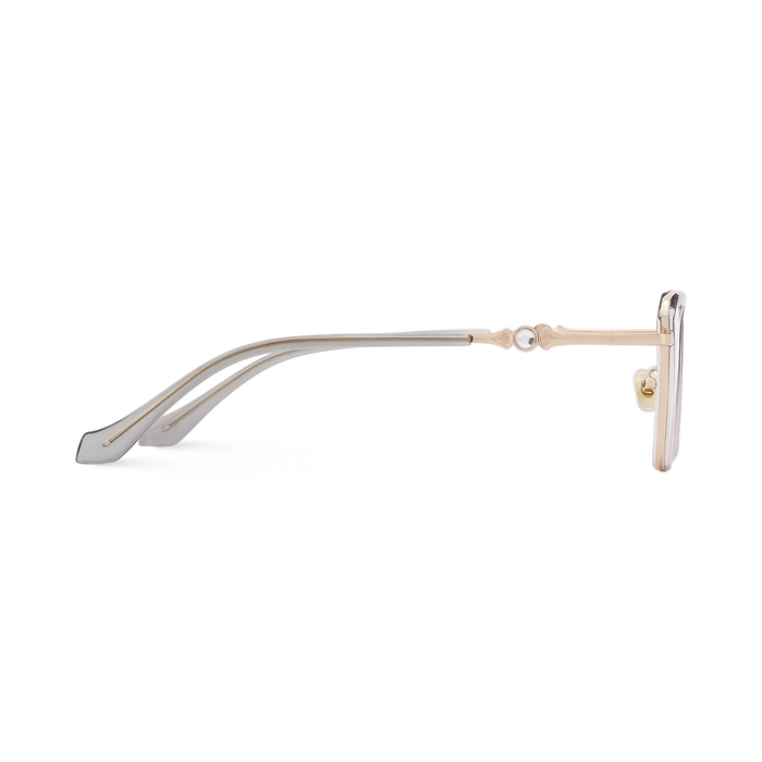Hailey Gold/Crystal Grey Cat Eye Glasses-Side View 04