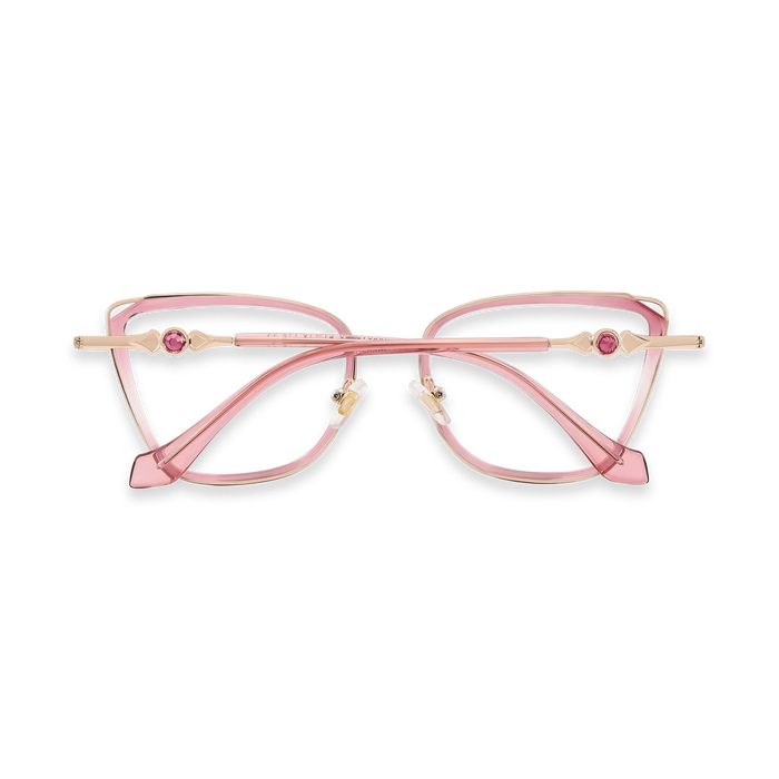 Hailey Gold/Rose Pink Cat Eye Glasses-Back View 5