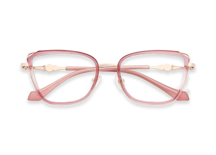 Hailey Gold/Rose Pink Cat Eye Glasses-Front view 1