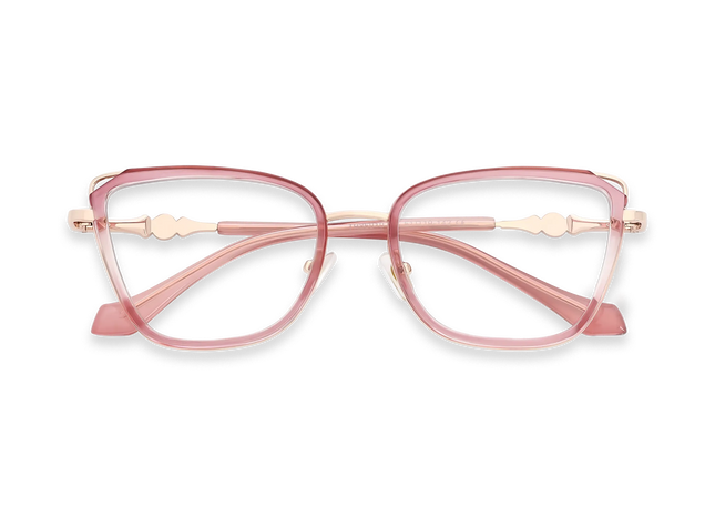Hailey Gold/Rose Pink Cat Eye Glasses-Front view 1