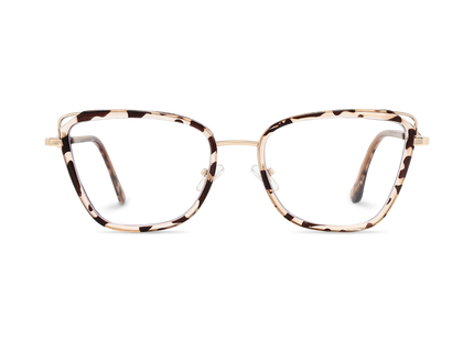 Hailey Gold/Tortoise Cat Eye Glasses-Front Unfolded View 2