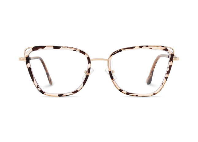 Hailey Gold/Tortoise Cat Eye Glasses-Front Unfolded View 2
