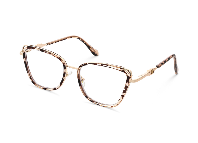 Hailey Gold/Tortoise Cat Eye Glasses-Side Angle View 3