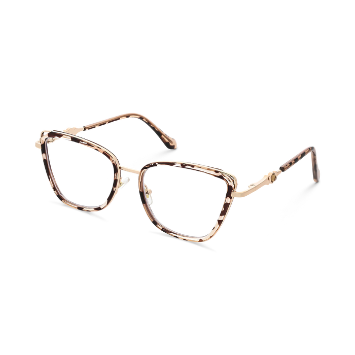 Hailey Gold/Tortoise Cat Eye Glasses-Side Angle View 3