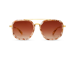 Halle gold beige tortoise frame rosewood gradient lens 1