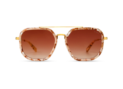 Halle gold beige tortoise frame rosewood gradient lens 1