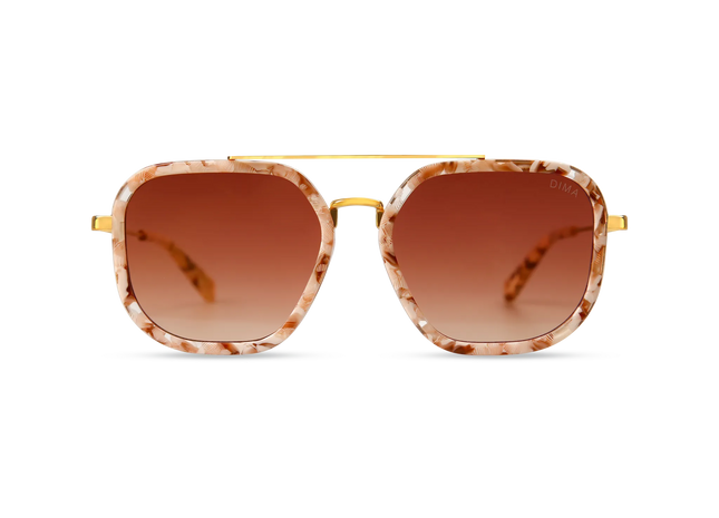 Halle gold beige tortoise frame rosewood gradient lens 1