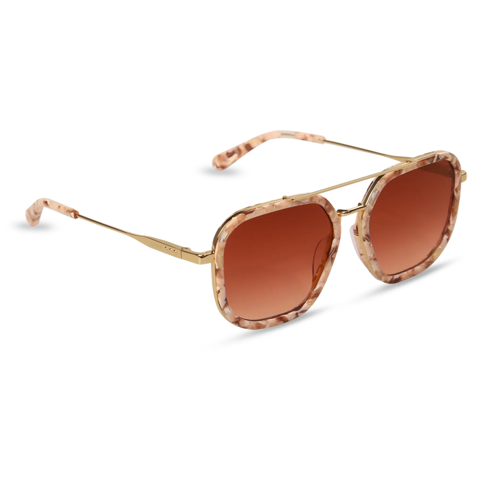 Halle gold beige tortoise frame rosewood gradient lens 2