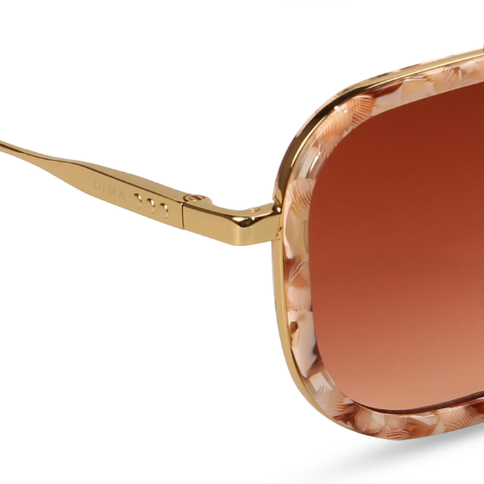 Halle gold beige tortoise frame rosewood gradient lens 4
