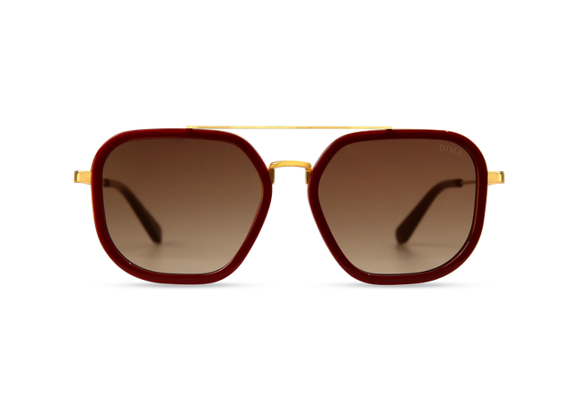 Halle gold maroon frame brown gradient lens 1