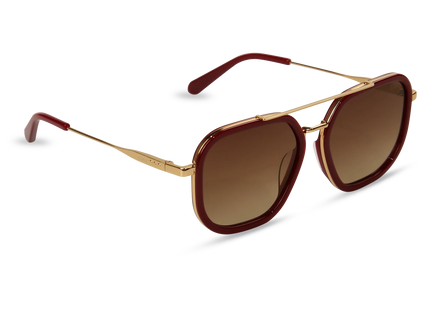 Halle gold maroon frame brown gradient lens 2