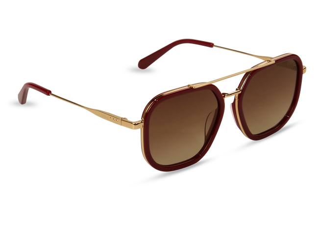 Halle gold maroon frame brown gradient lens 2