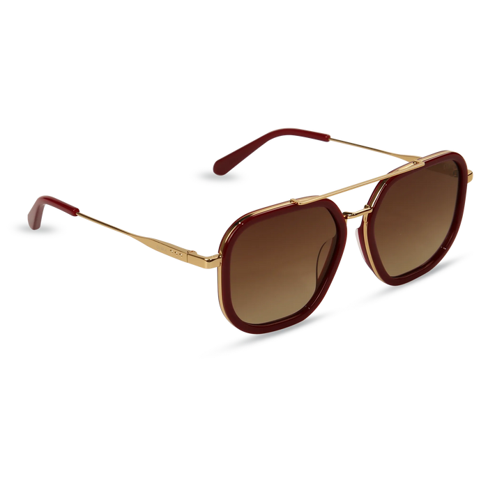Halle gold maroon frame brown gradient lens 2