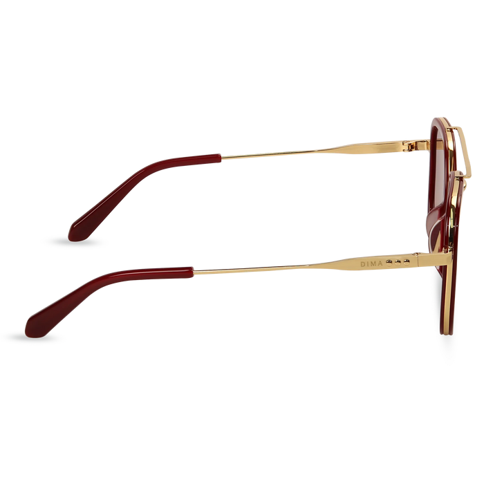 Halle gold maroon frame brown gradient lens 3