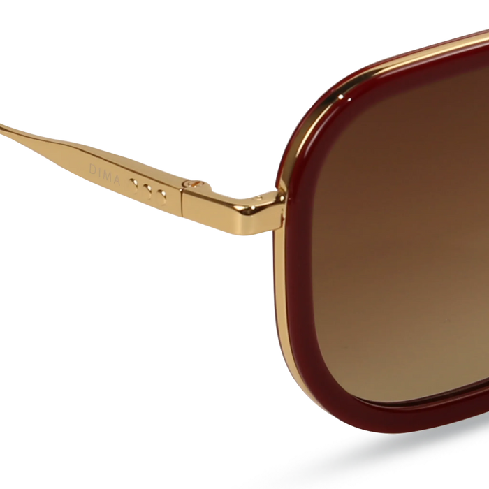 Halle gold maroon frame brown gradient lens 4