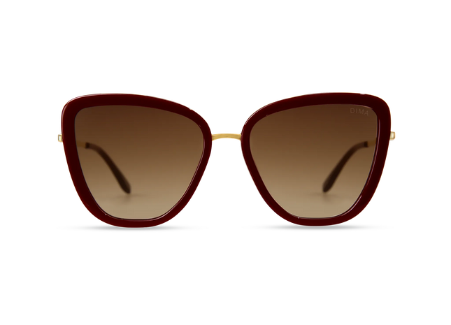Isla gold maroon frame brown gradient lens 1