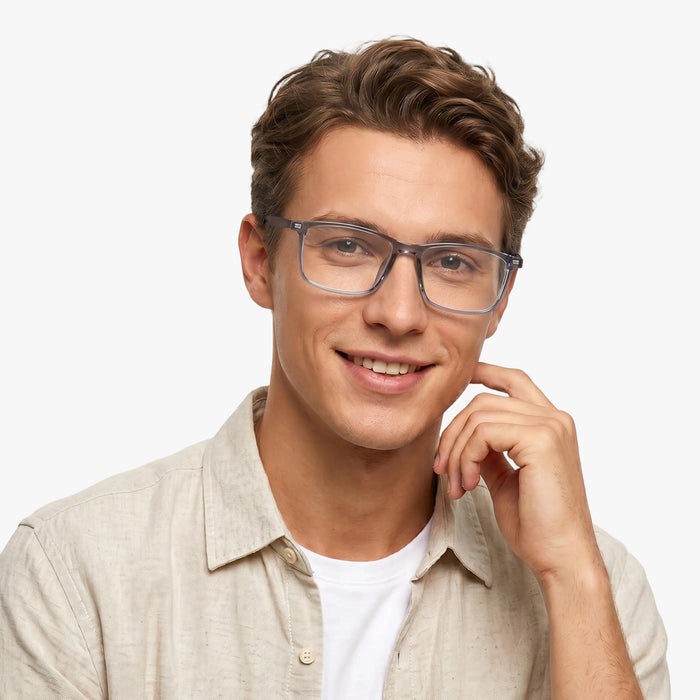 The Eydology Javier grey frames boast a unisex rectangle design, blending understated elegance for every wearer.
