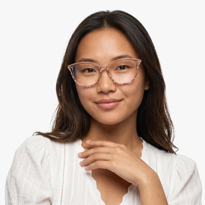The Eydology Lachlan series of chocolat  cat eye frames accentuate a woman's graceful unique charm.