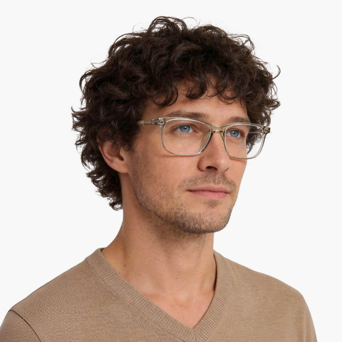 The Eydology Emory features sleek rectangular light brown frames for a sharp, modern look.