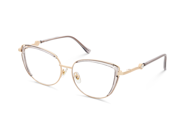 Lillian Gold/Crystal Grey Cat Eye Glasses-Side Angle View 3