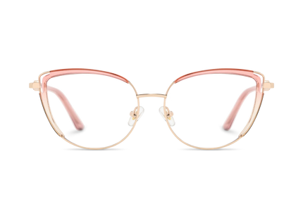 Lillian Gold/Pink Cat Eye Glasses-Front Unfolded View 2