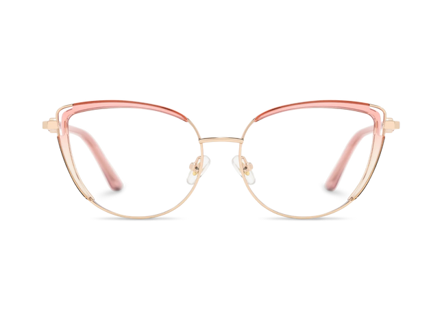 Lillian Gold/Pink Cat Eye Glasses-Front Unfolded View 2