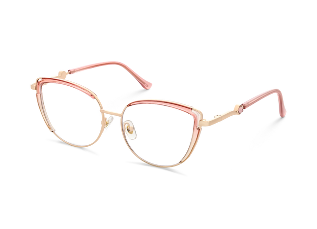 Lillian Gold/Pink Cat Eye Glasses-Side Angle View 3