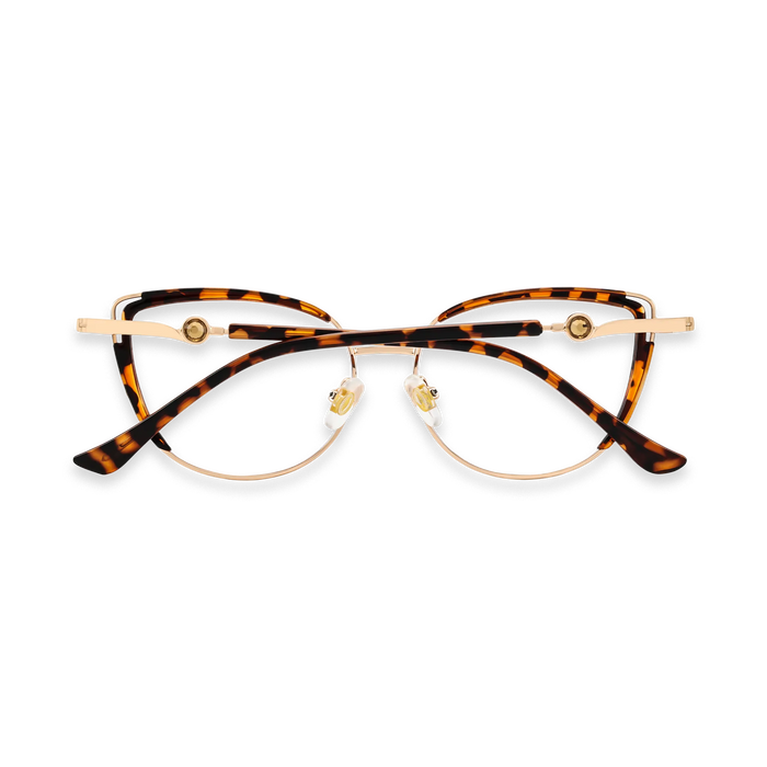 Lillian Gold Tortoise Cat Eye Glasses-Back View 5