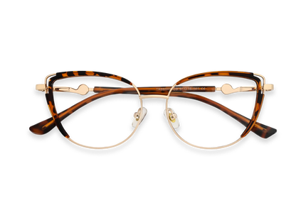 Lillian Gold/Tortoise Cat Eye Glasses-Front View 1