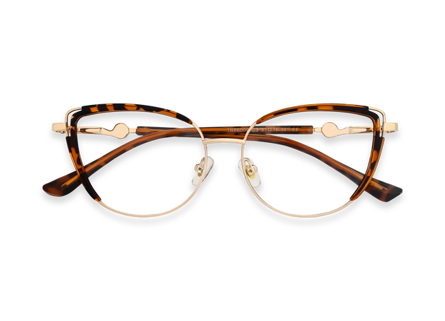 Lillian Gold/Tortoise Cat Eye Glasses-Front View 1