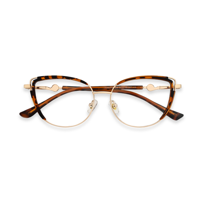 Lillian Gold/Tortoise Cat Eye Glasses-Front View 1