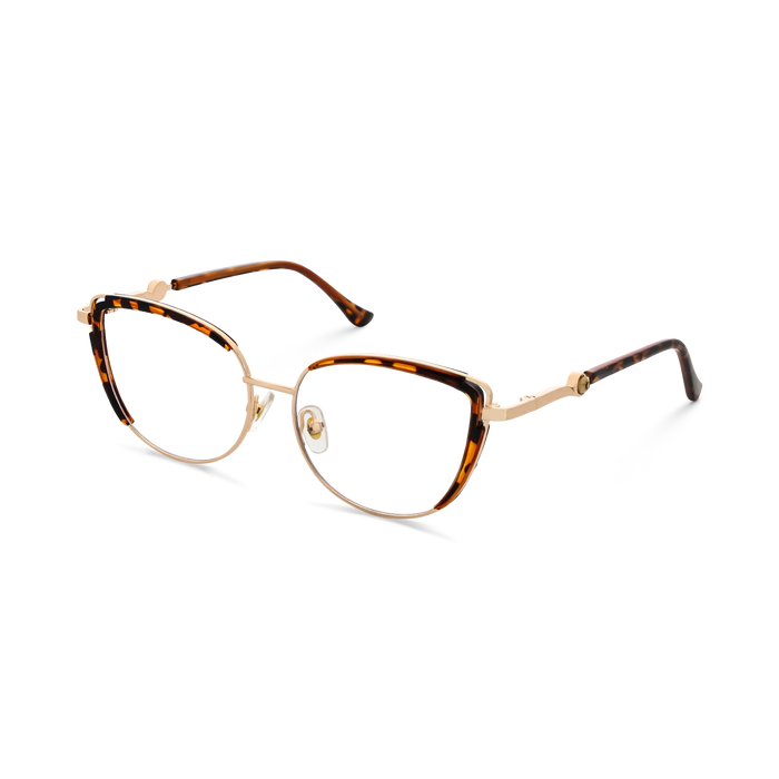 Lillian Gold/Tortoise Cat Eye Glasses-Side Angle View 3