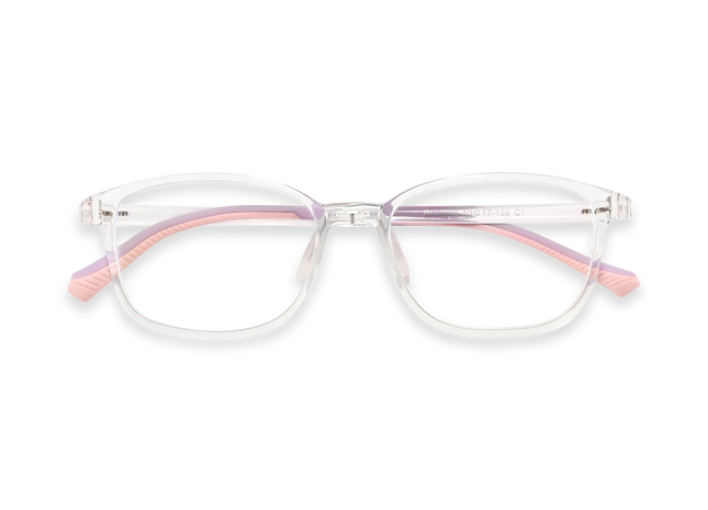 Maira Transparent Purple Square Kids Glasses 1