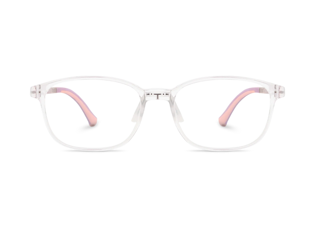 Maira Transparent Purple Square Kids Glasses 2