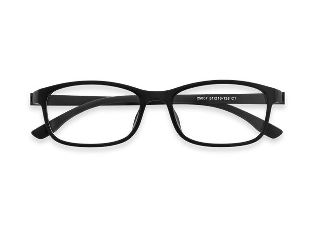Milo Black rectangular full-rim glasses, front view 