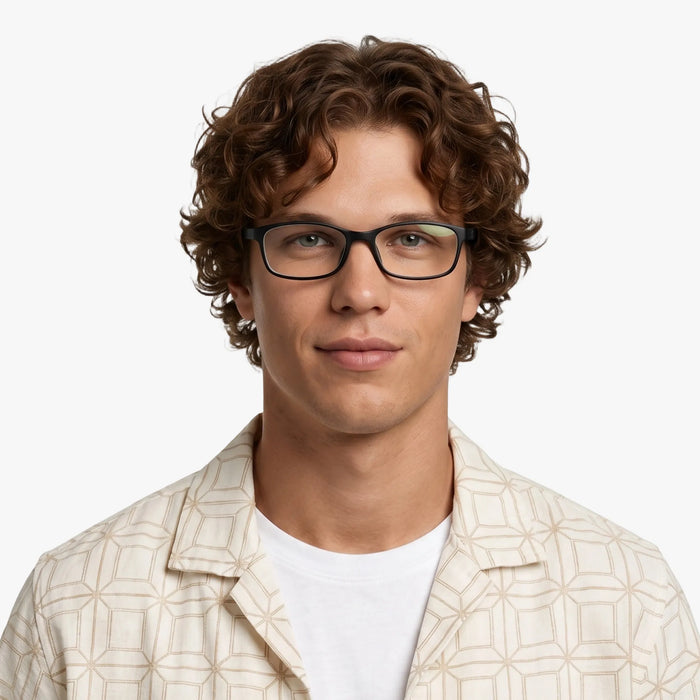 Milo Side view of black full-rim eyeglasses 3