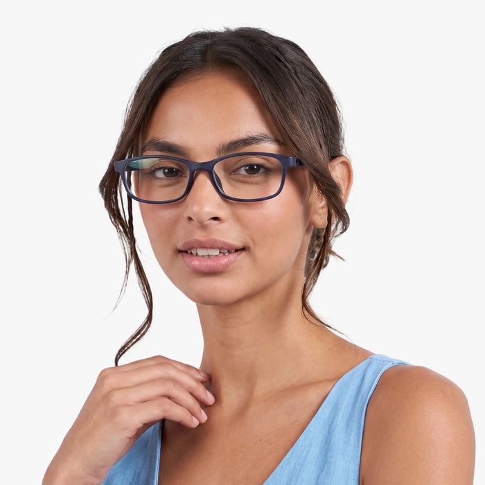 Milo angled view of dark blue full-rim  glasses 3