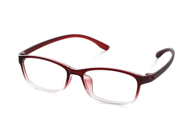 Milo angled view of red gradient full-rim eyeglasses 5