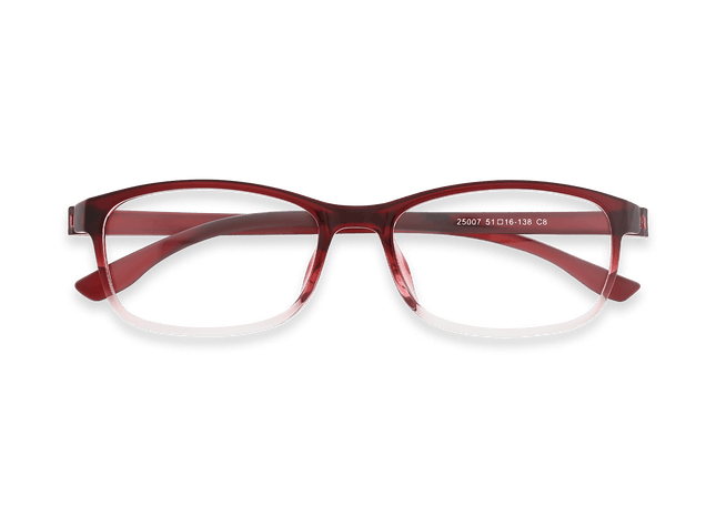 Milo front view of red gradient full-rim eyeglasses 01