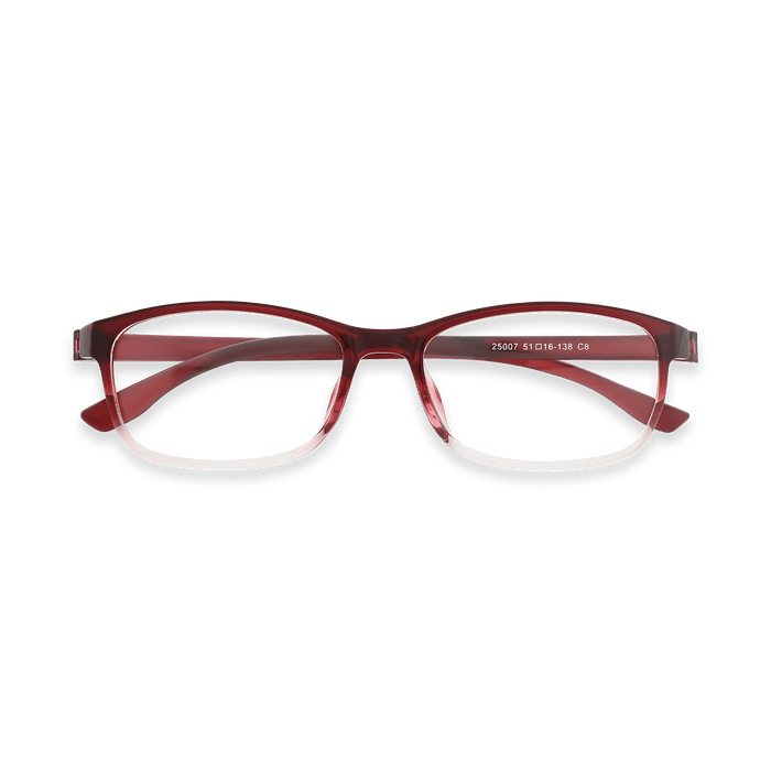 Milo front view of red gradient full-rim eyeglasses 01