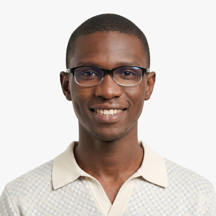 Milo side view of black gradient full-rim eyeglasses 4