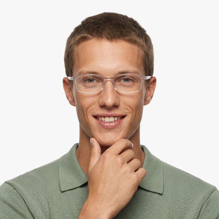 Milo side view of clear full-rim eyeglasses 3