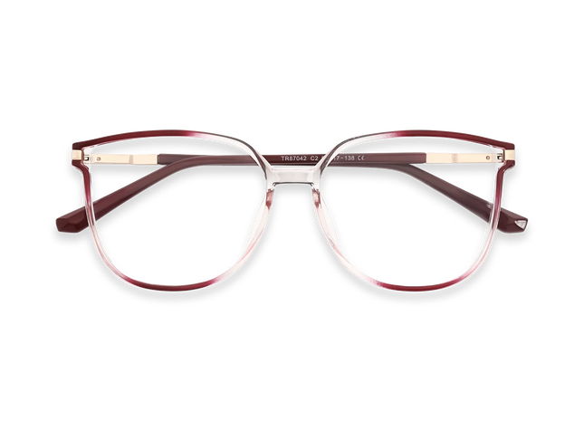 Naomi Burgundy Gradient Women's Cat Eye Glasses 1