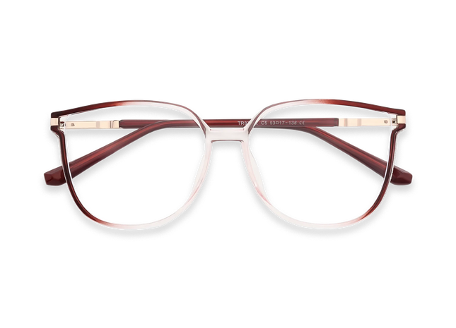 Naomi Crystal Red Gradient Women's Cat Eye Glasses 1