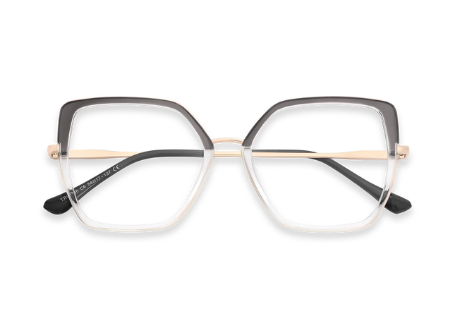 Nash Gold/Crystal Grey to Clear Women's Cat Eye Glasses 1