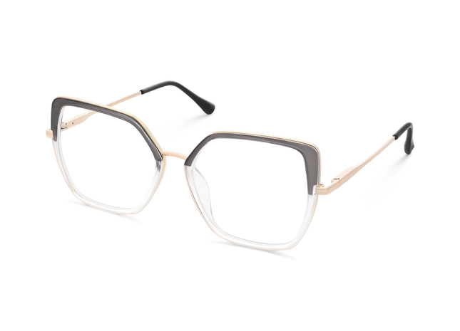 Nash Gold/Crystal Grey to Clear Women's Cat Eye Glasses 3