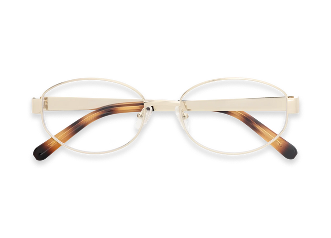 Nelly Gold/Amber Tortoise Round Glasses 1