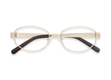 Nelly Gold/Dark Brown Round Glasses 1