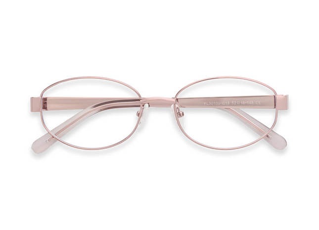 Nelly Rose Gold/Clear Pink Round Glasses 1