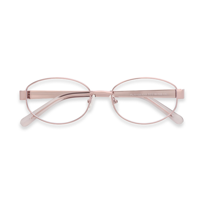 Nelly Rose Gold/Clear Pink Round Glasses 1